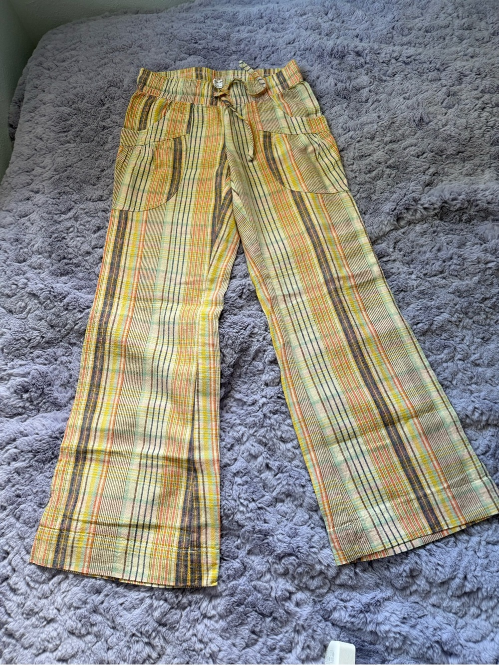 Urban Outfitters | Kimchi Blue Yellow Plaid Wide Leg Pants | S